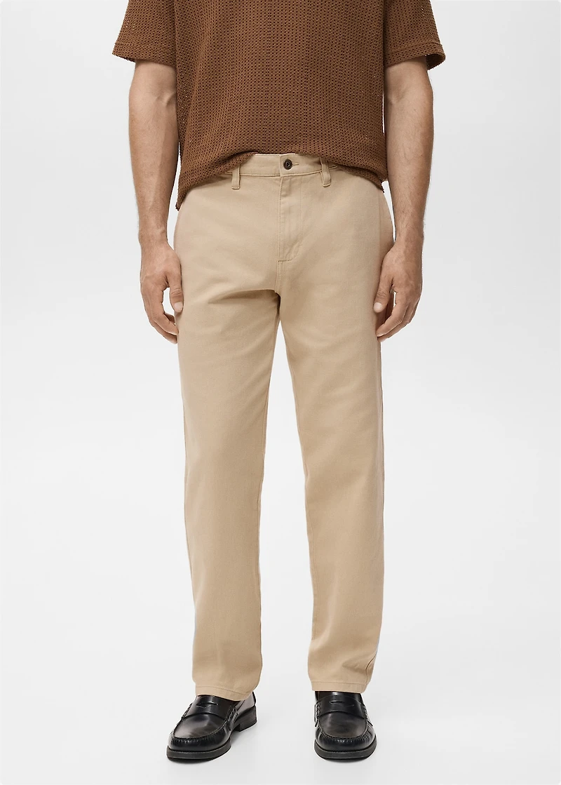 Regular fit cotton jeans