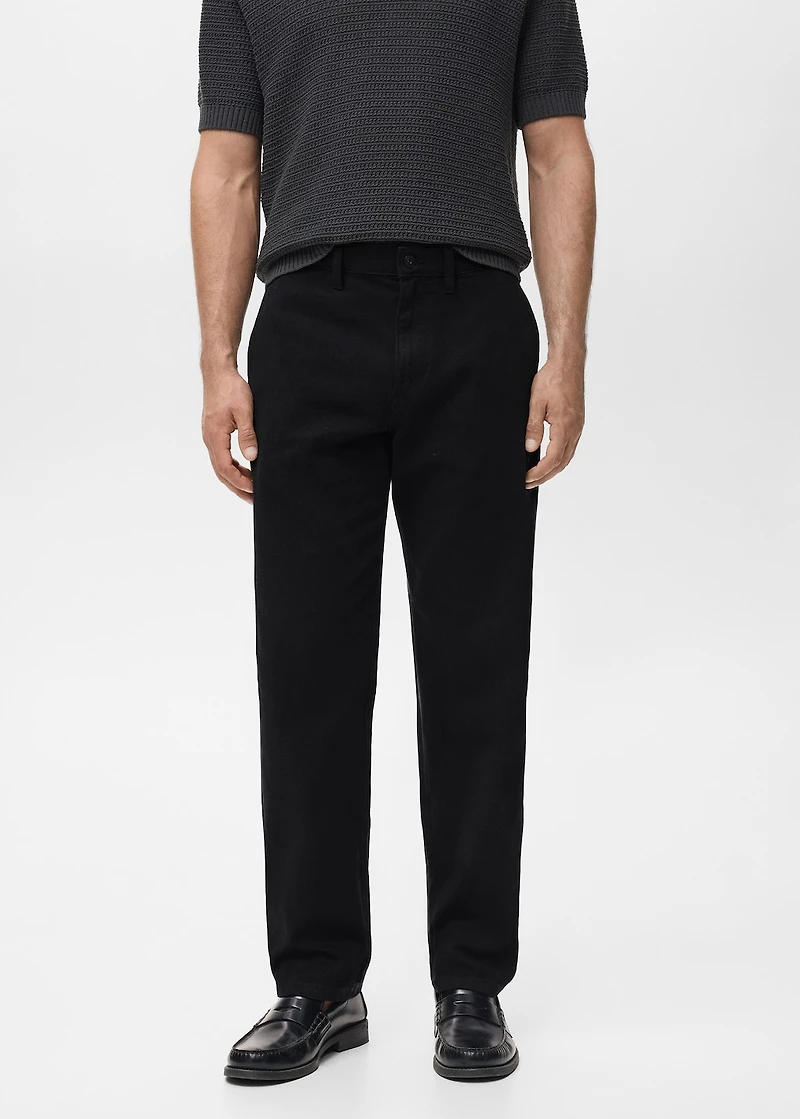 Regular fit cotton jeans