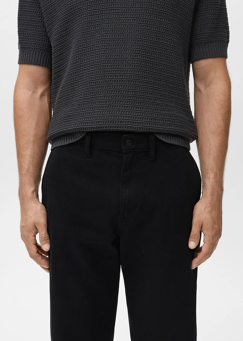 Regular fit cotton jeans