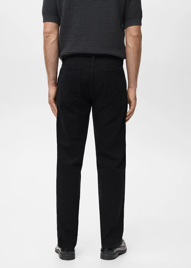 Regular fit cotton jeans