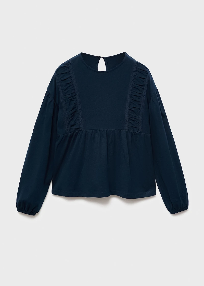 T-shirt with gathered details