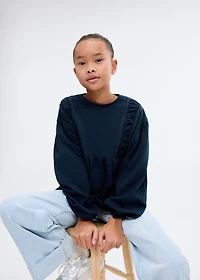 T-shirt with gathered details