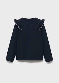 Ruffled ribbed T-shirt