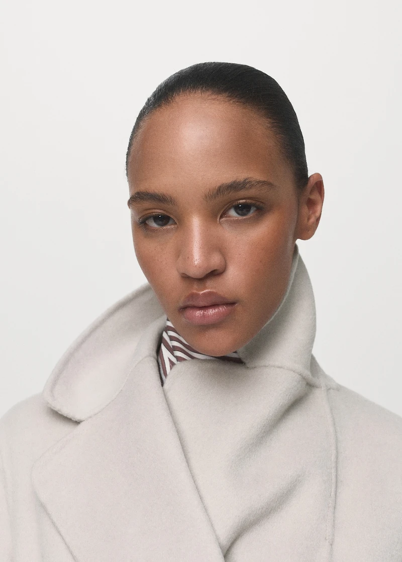 Handmade wool coat with belt