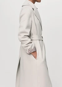 Handmade wool coat with belt