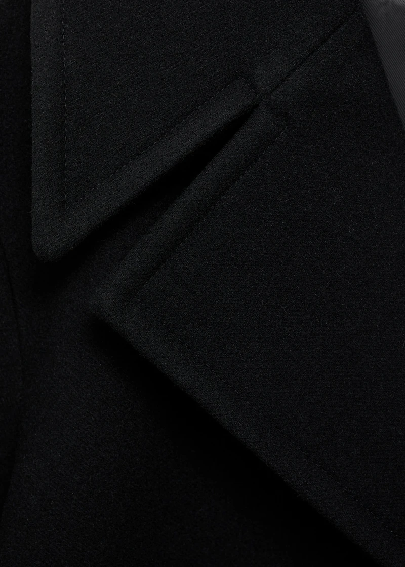 Double-breasted wool-blend coat