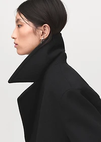 Double-breasted wool-blend coat