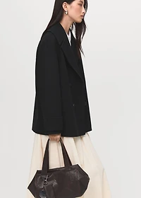 Double-breasted wool-blend coat