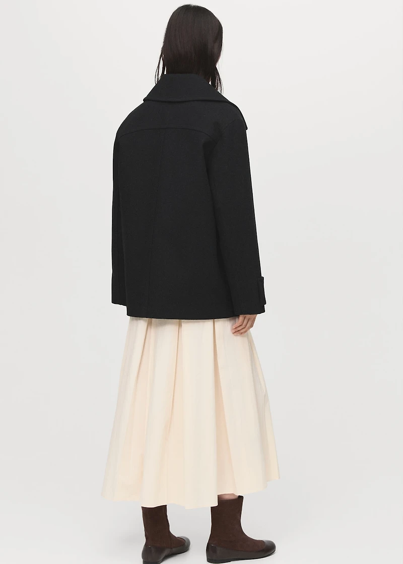 Double-breasted wool-blend coat