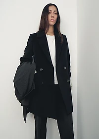 Double-breasted wool coat
