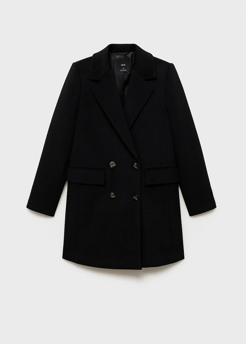 Double-breasted wool coat