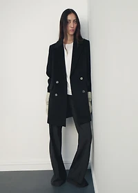 Double-breasted wool coat