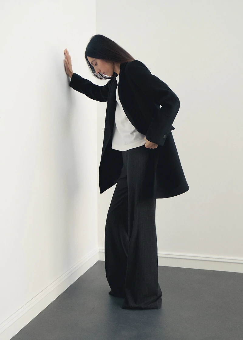 Double-breasted wool coat