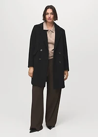 Double-breasted wool coat