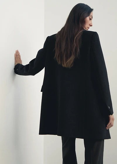 Double-breasted wool coat