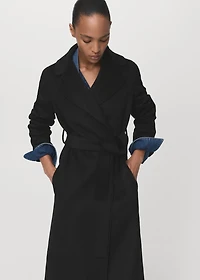 Handmade wool coat with belt