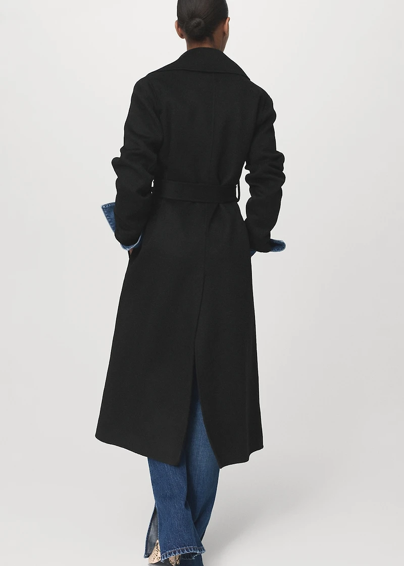 Handmade wool coat with belt