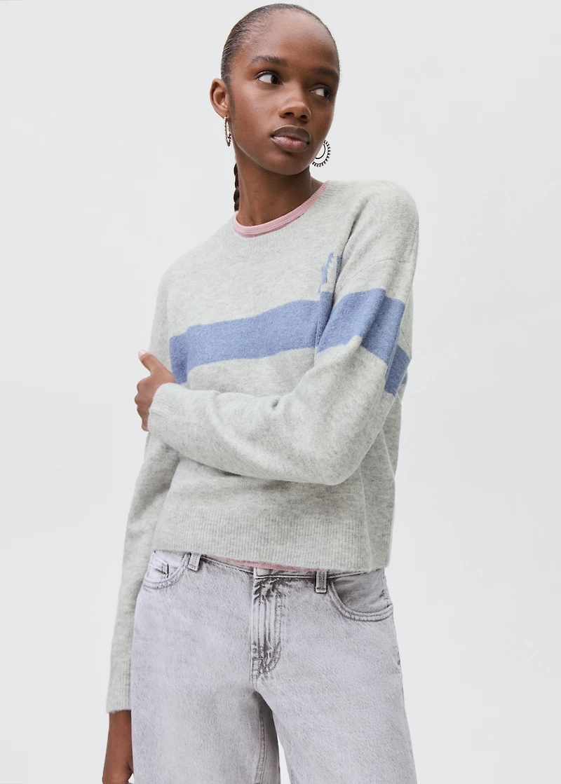 Knit embroidered sweater