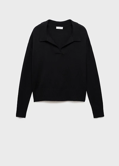 Knitted polo-neck sweater