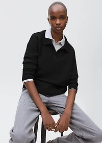 Knitted polo-neck sweater