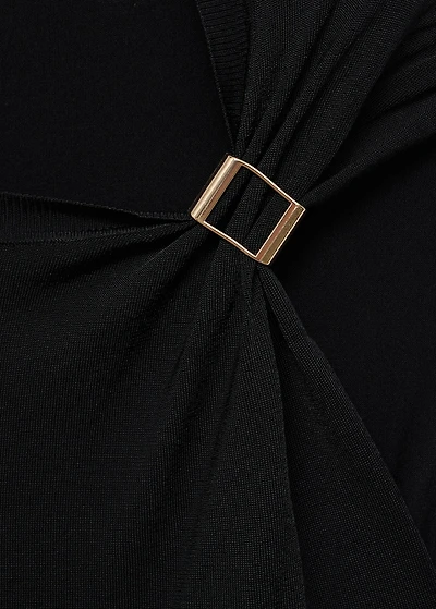 Short-sleeved sweater with metallic detail