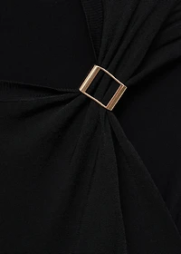 Short-sleeved sweater with metallic detail