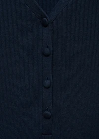 V-neck ribbed knit sweater