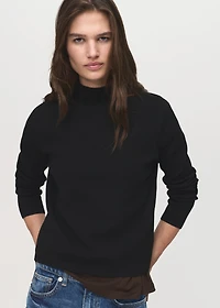 Knitted sweater with perkins neck