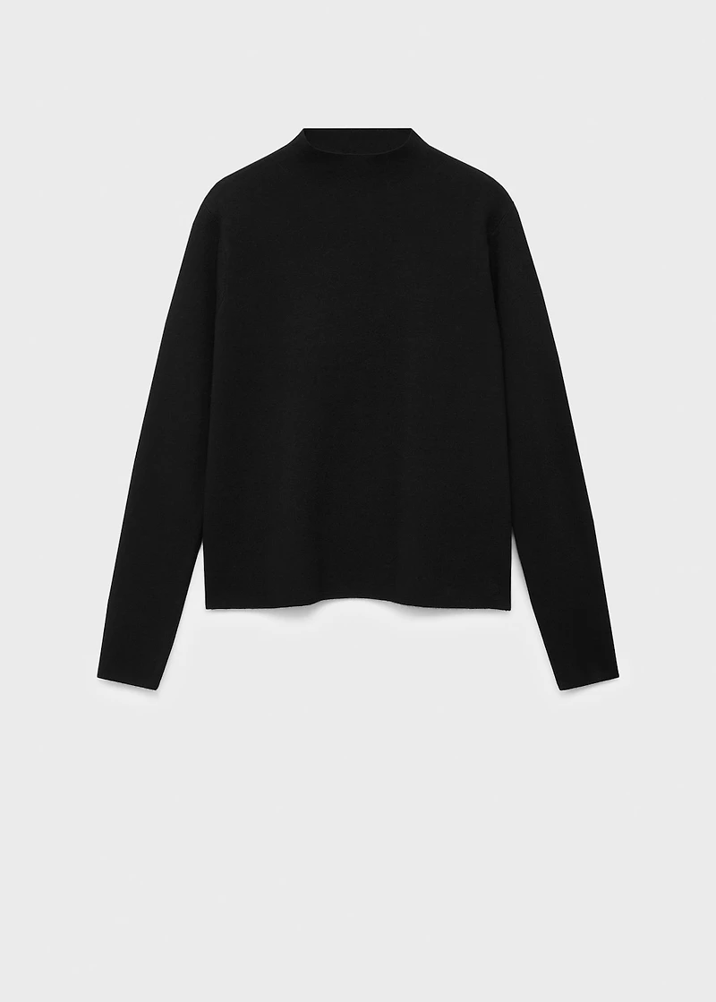 Knitted sweater with perkins neck