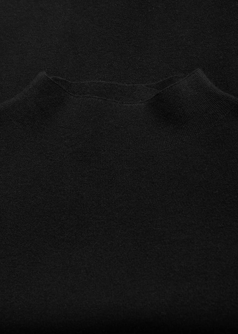 Knitted sweater with perkins neck