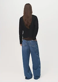 Knitted sweater with perkins neck