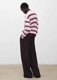 Striped polo-neck sweater