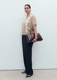 Argyle polo neck sweater