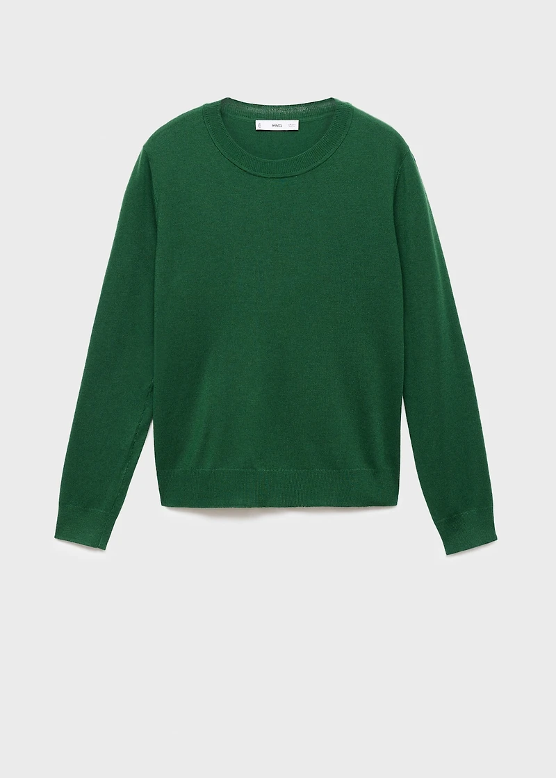 Fine-knit crew-neck sweater