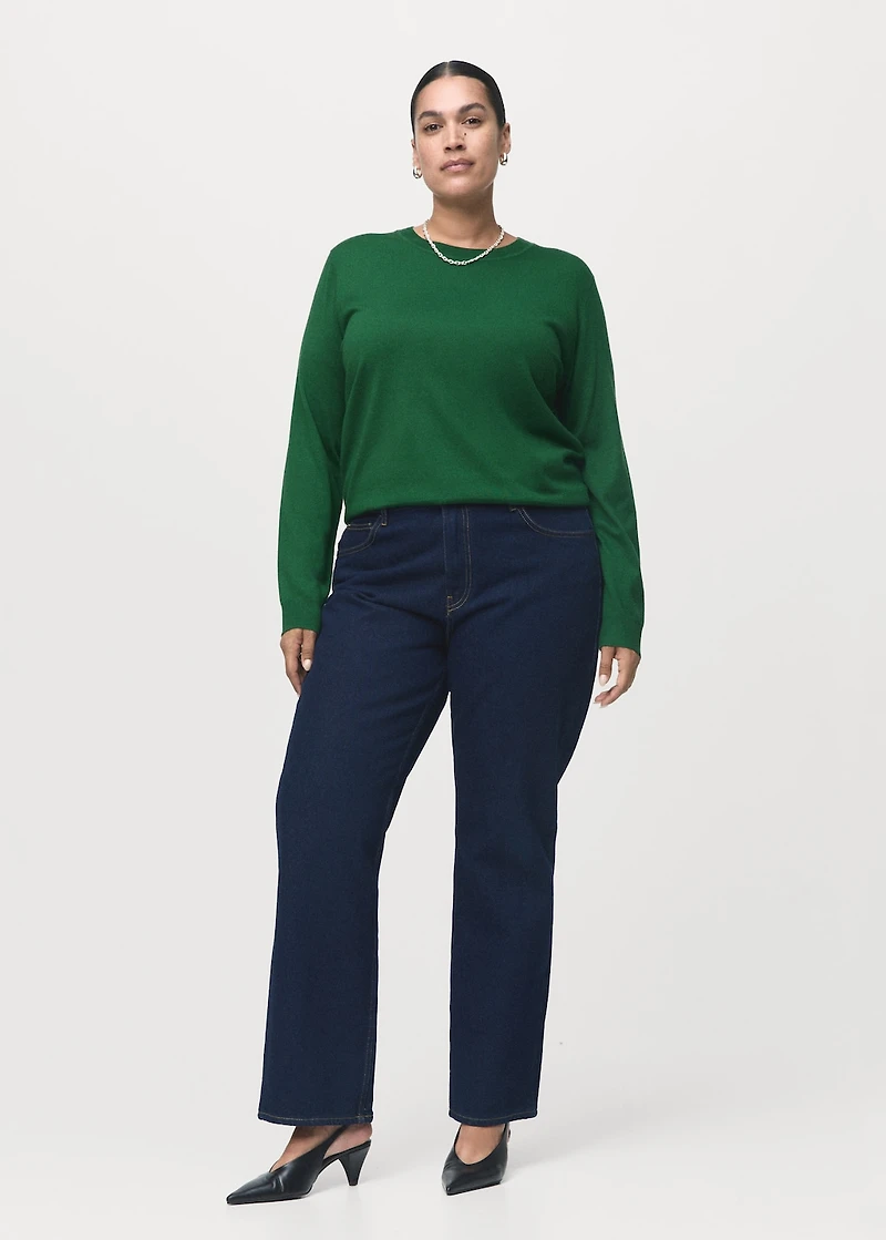 Fine-knit crew-neck sweater