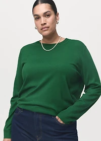 Fine-knit crew-neck sweater