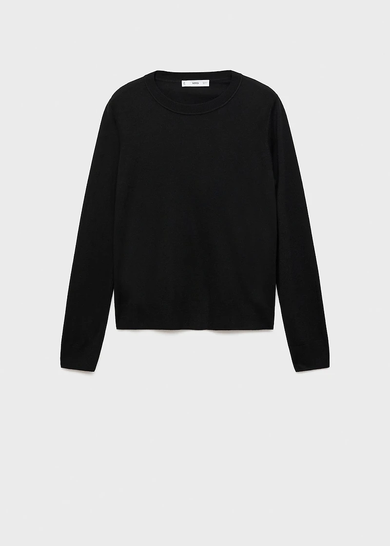 Fine-knit crew-neck sweater
