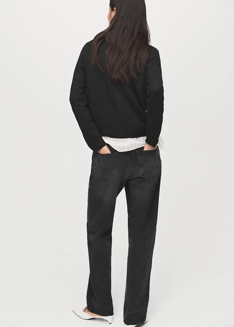 Fine-knit crew-neck sweater