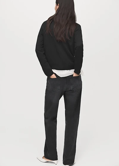 Fine-knit crew-neck sweater