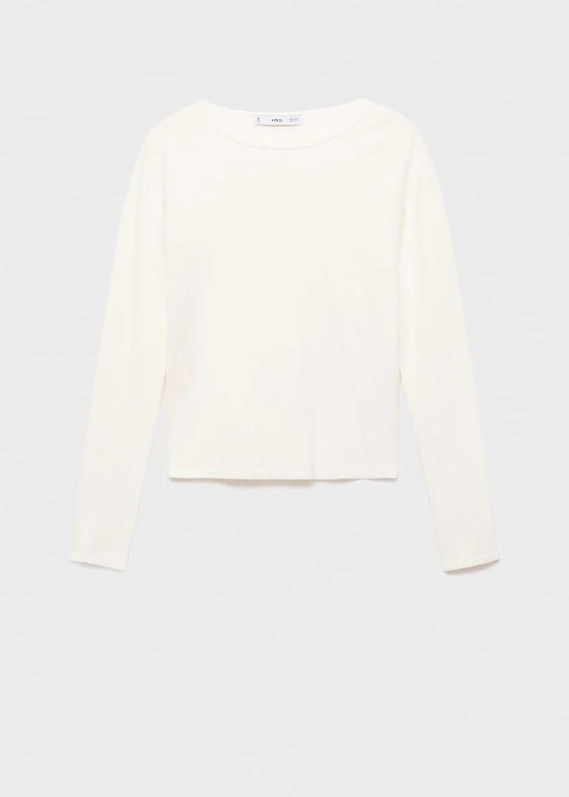 Long-sleeved fine-knit sweater