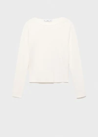 Long-sleeved fine-knit sweater