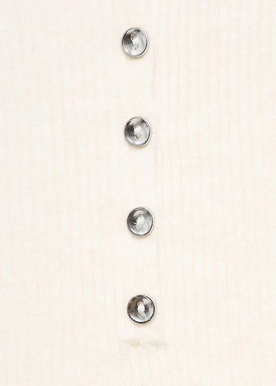 Polo-neck ribbed sweater