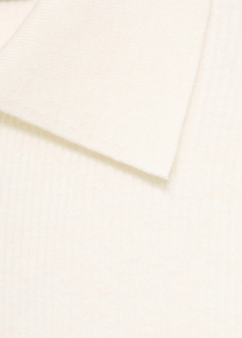 Polo-neck ribbed sweater