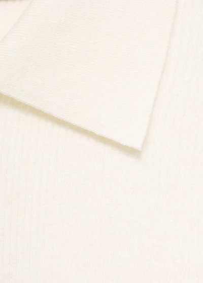 Polo-neck ribbed sweater