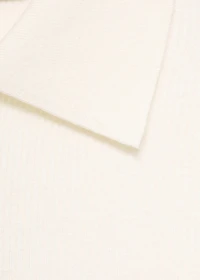 Polo-neck ribbed sweater