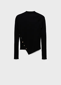Asymmetrical sweater with buttons