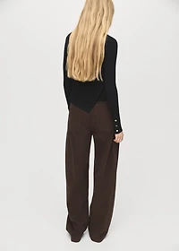 Asymmetrical sweater with buttons