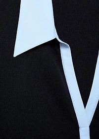 Combined shirt-collar sweater