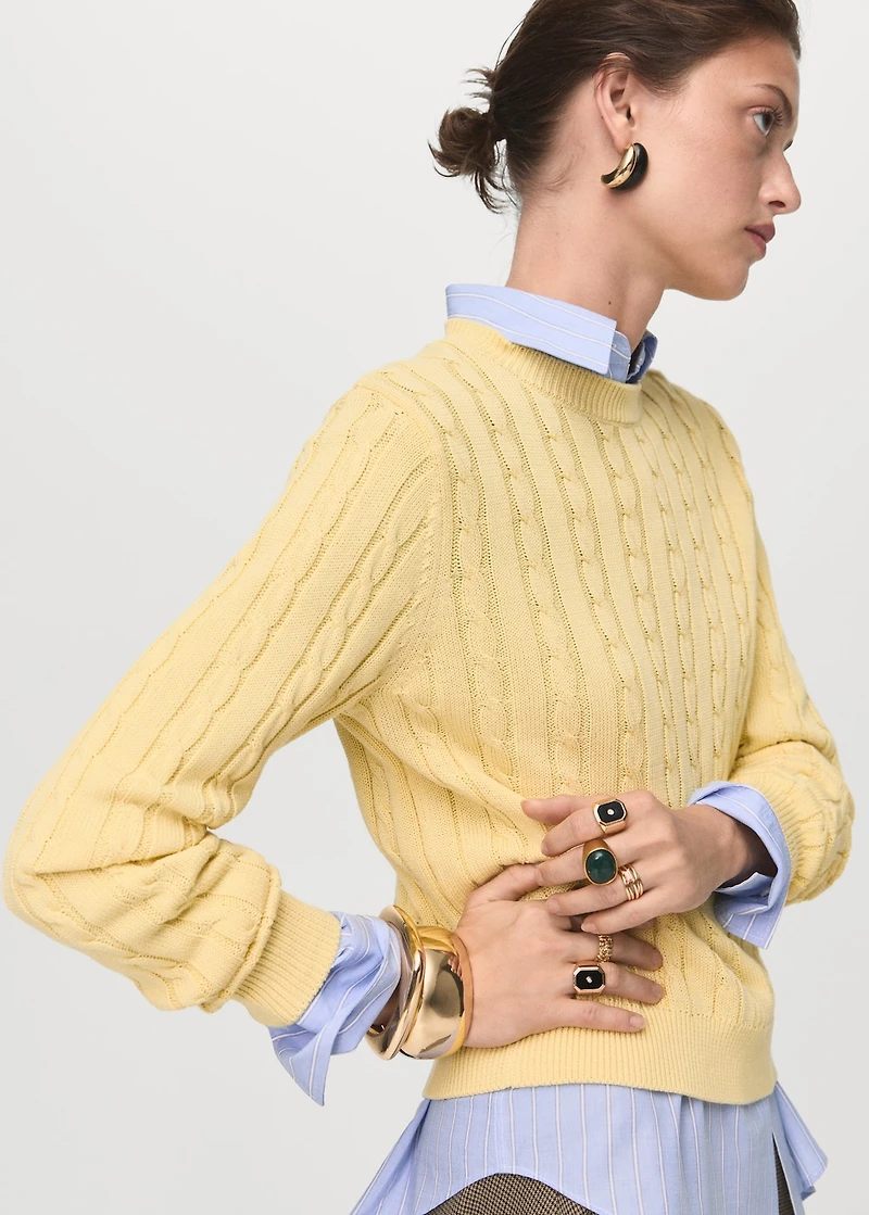 Braided knitted sweater