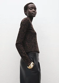 Ribbed leopard-print sweater